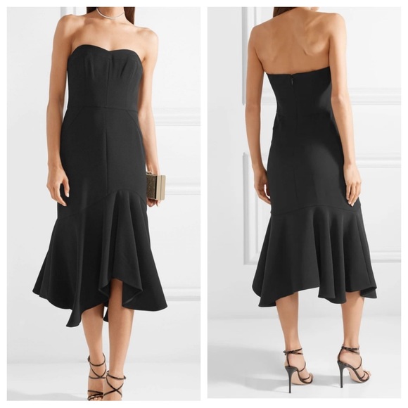 Halston Crop Top and Skirt Set Black
